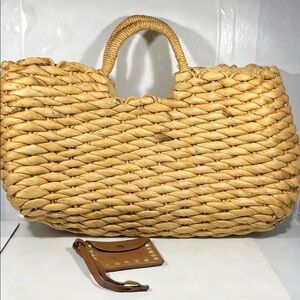 Woven Tan Tote Bag